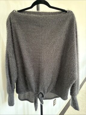 Raw Edge Boatneck Sweater Size S